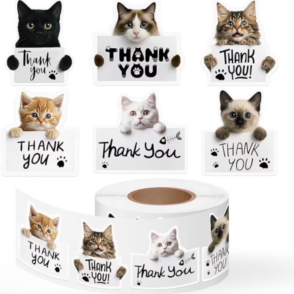 Thank You! Cat stickers 500